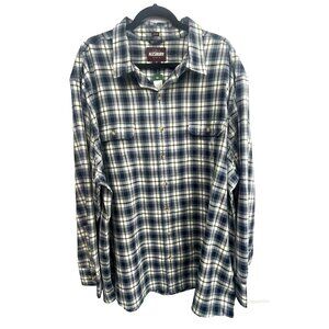 ALESBURY MEN'S SAMSON LONG SLEEVE WORKSHIRT NAVY SIZE 3X 100% COTTON